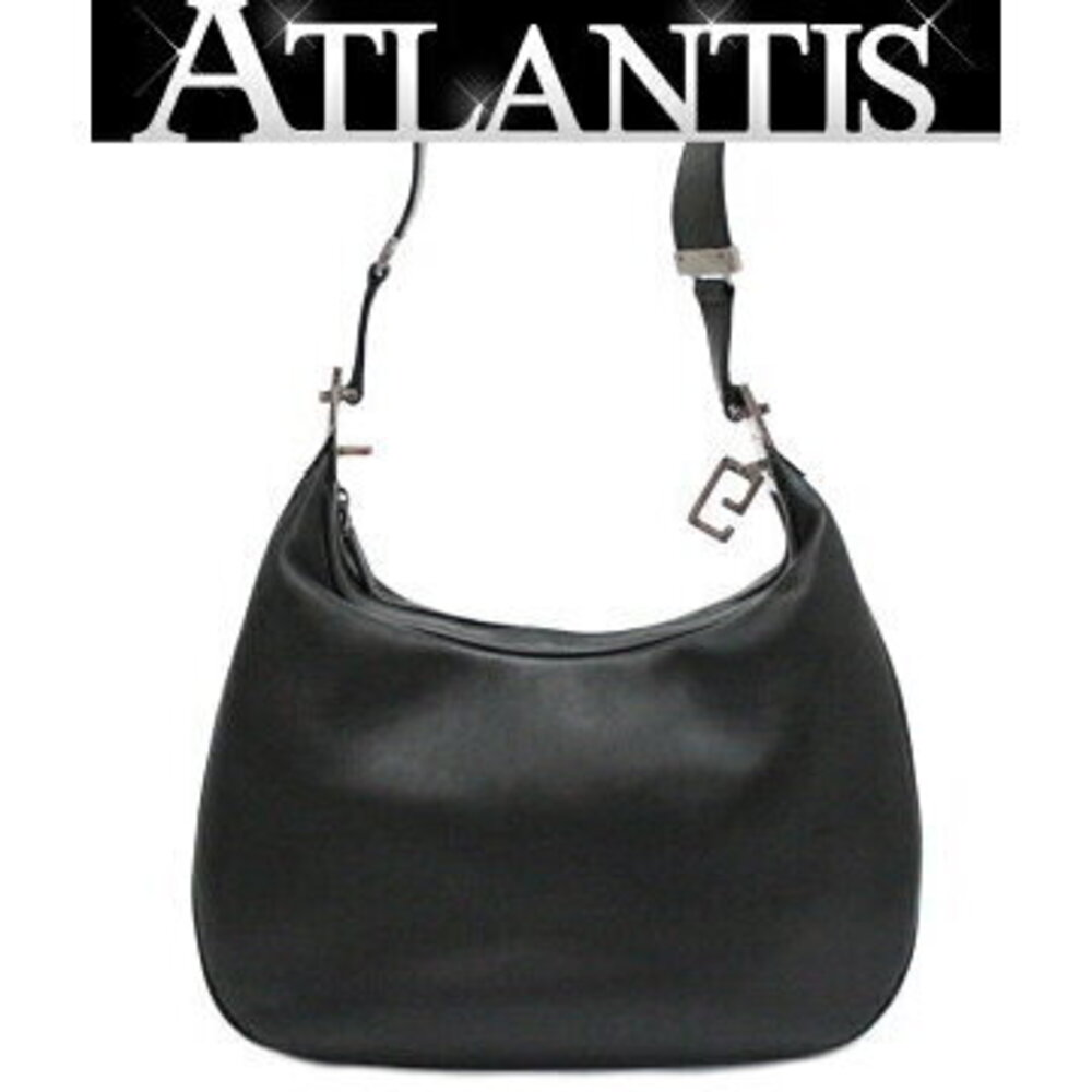 Gucci One Shoulder Hobo Bag Leather Black
